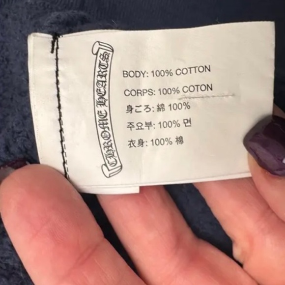 Men's Chrome Hearts Blue Embroidered Zip Front Hoodie Size XXL - Picture 12 of 14